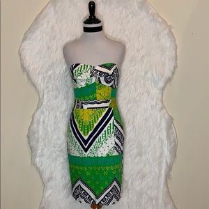 Trina Turk Green Cora Strapless Sweetheart Dress